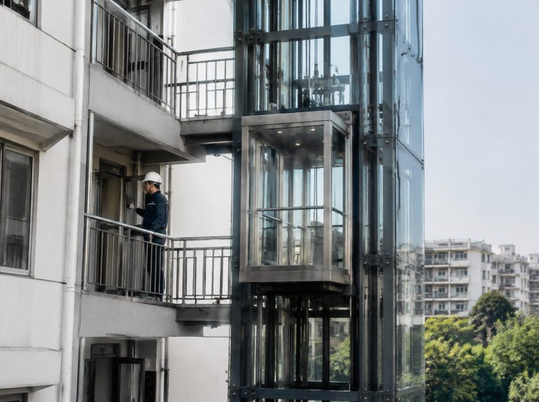 鹤岗旧楼加建观光电梯